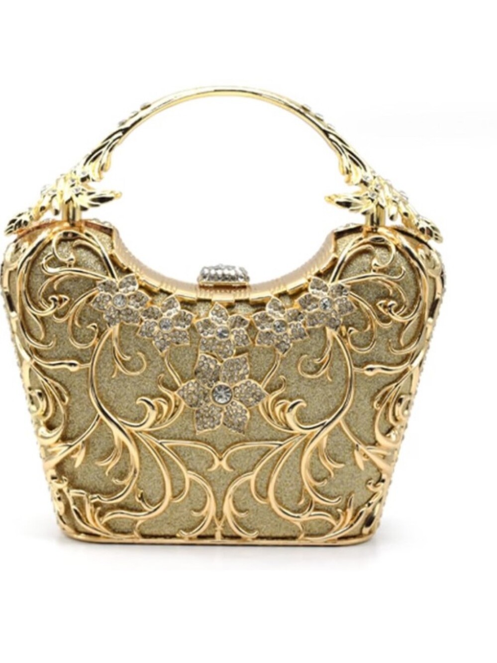Blinkgooblink Store Gold Rhinestone Embellished Evening Clutch Purse NWOT
